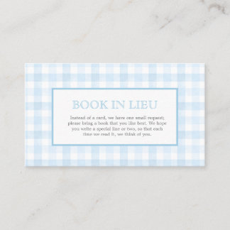 Tarjeta De Visita Inserto de libro con cresta de cuadros azules Prep