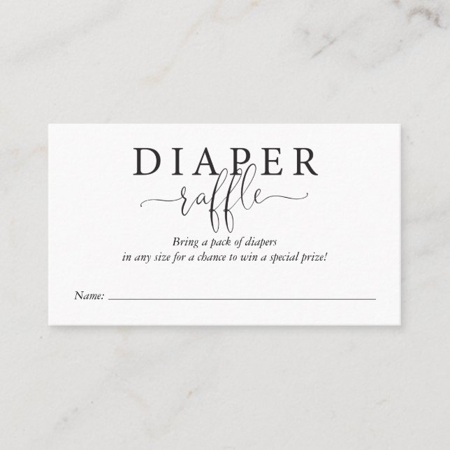 Tarjeta De Visita Inserto moderno para rifa de pañales (Anverso)