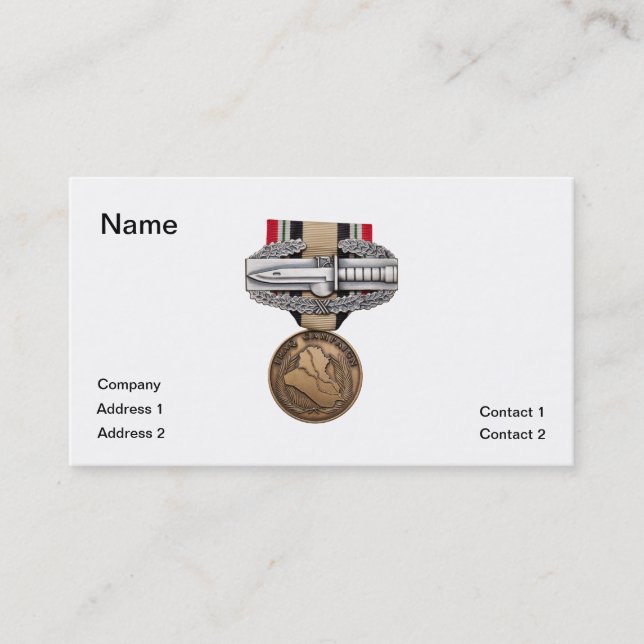 Tarjeta De Visita Insignia de la acción del combate de OIF (Anverso)