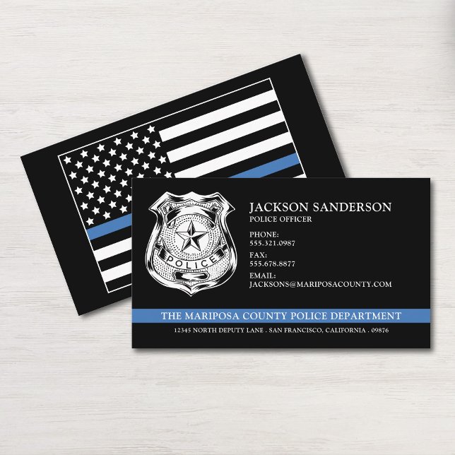 Tarjeta De Visita Insignia de policía del Departamento de Policía (Police Officer Department Law Enforcement Badge Business Card)