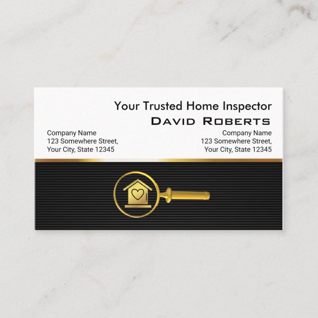 Tarjeta De Visita Inspección del hogar moderna de la propiedad inmob (Anverso)