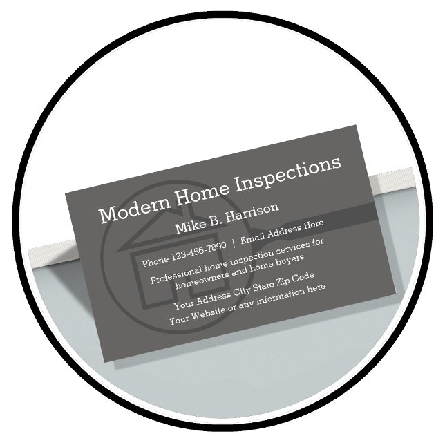 Tarjeta De Visita Inspección profesional del hogar Diseño moderno (Home inspection business cards by Custom Business Templates)