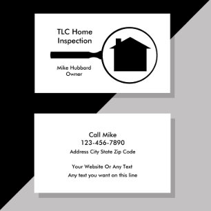Tarjeta De Visita Inspección Simple del Hogar