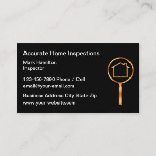 Tarjeta De Visita Inspección Y Evaluación Elegante Del Hogar
