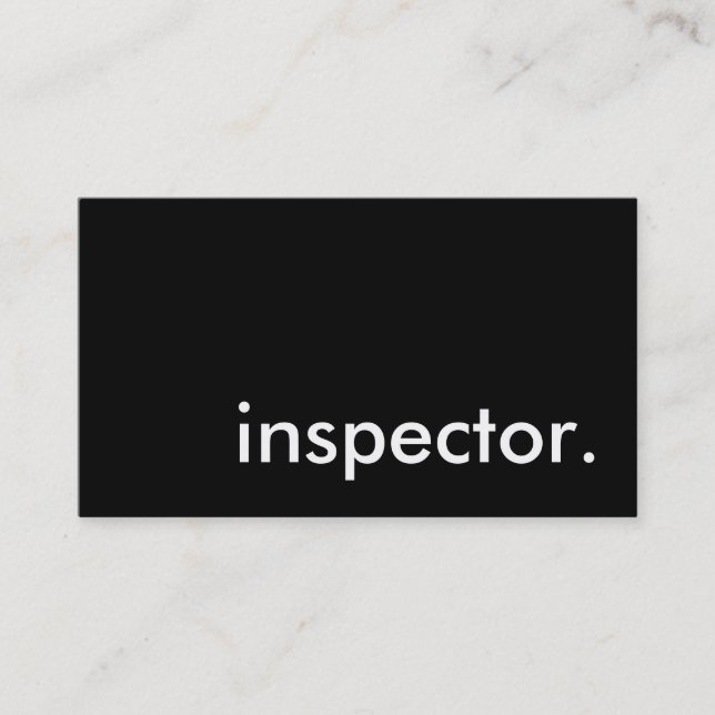 Tarjeta De Visita inspector. (Anverso)