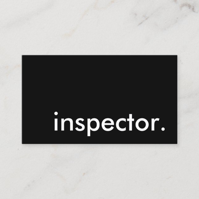 Tarjeta De Visita inspector. (Anverso)