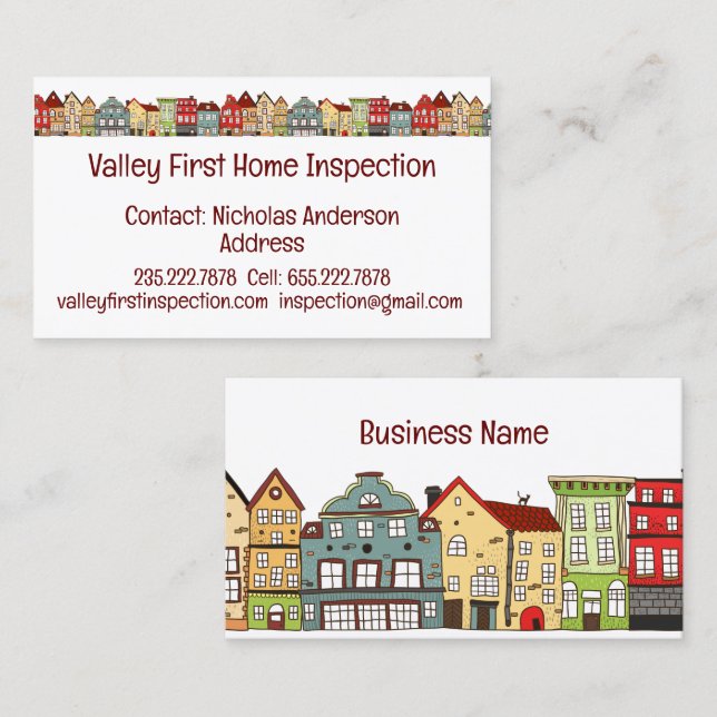 Tarjeta De Visita Inspector de casa con licencia C (Anverso / Reverso)