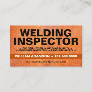 Tarjeta De Visita Inspector de Soldadura Personalizable & Consultor