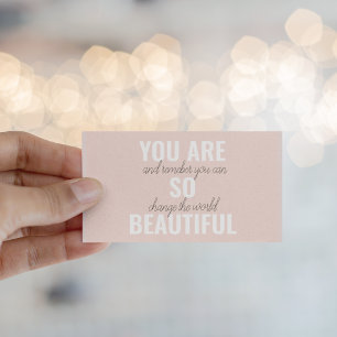 Tarjeta De Visita Inspiración, Eres Tan Hermosa Cita Positiva