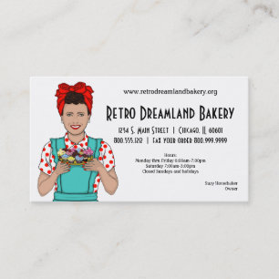 Tarjeta de visita inspirada retra de la panadería