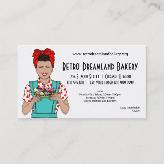 Tarjeta de visita inspirada retra de la panadería