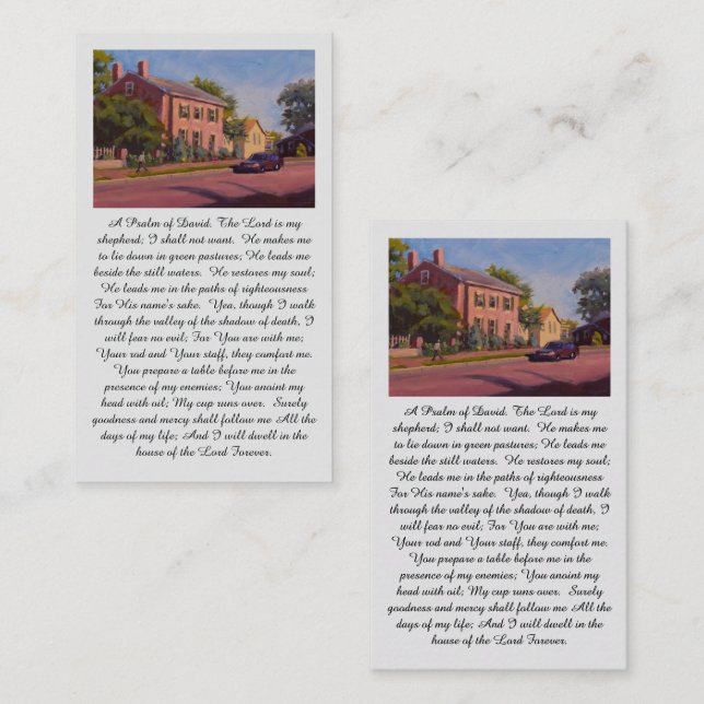 Tarjeta De Visita Inspirational Psalm of David Red Blue Yellow Green (Anverso / Reverso)