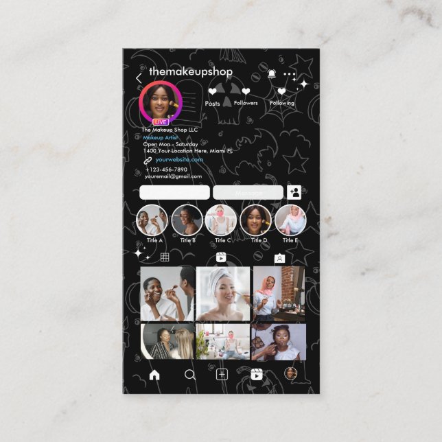 Tarjeta De Visita Instagram de Halloween (Anverso)