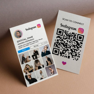 Tarjeta De Visita Instagram Escanea para Conectar 9 FOTO PERFIL QRCO