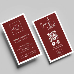Tarjeta De Visita Instagram Facebook Medios sociales Código QR Minim