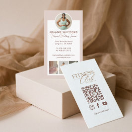 Tarjeta De Visita Instagram Fitness Personal Trainer Photo QR Code
