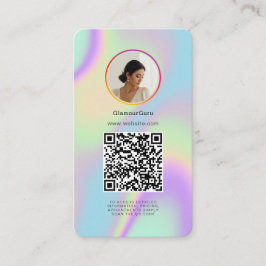 Tarjeta De Visita Instagram Holographic QR Code 10 Photo Grid