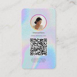 Tarjeta De Visita Instagram Holographic QR Code 10 Photo Grid