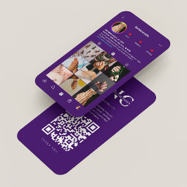 Tarjeta De Visita Instagram modernista real morado