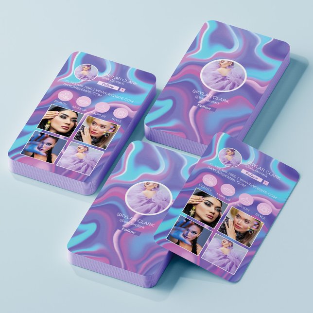 Tarjeta De Visita Instagram Sígueme Fotograma Diseño Holográfico (Subido por el creador)