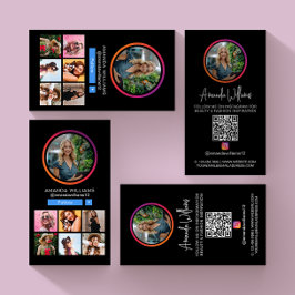 Tarjeta De Visita Instagram Social Media Follow Me Photo QR Code