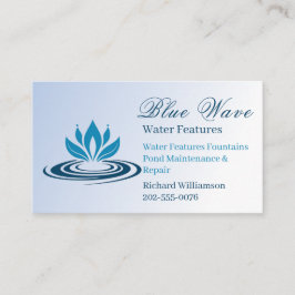 Tarjeta De Visita Instalación de la característica de agua azul