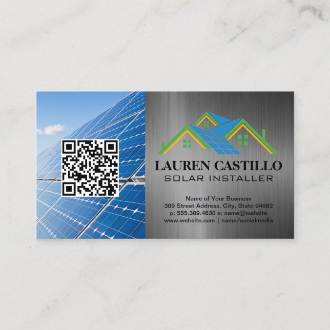 Tarjeta De Visita Instalación de la casa | Tecnología | Energía (Anverso)