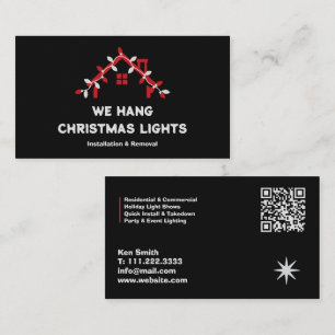 Tarjeta De Visita 🎄 Instalación de Luces de Navidad QR
