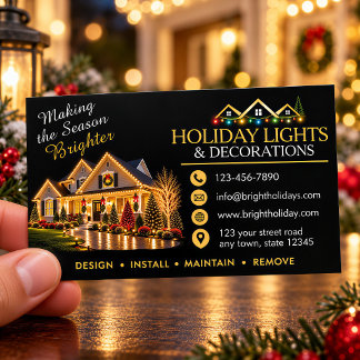 Tarjeta De Visita Instalación de Luces y Decoraciones Navideñas