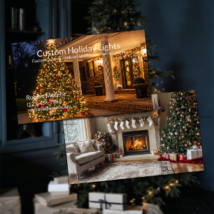 Tarjeta De Visita Instalación de Luces y Decoraciones Navideñas
