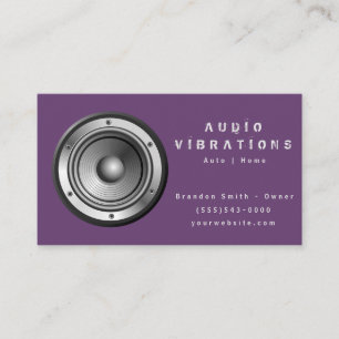Tarjeta De Visita Instalación estéreo de audio púrpura