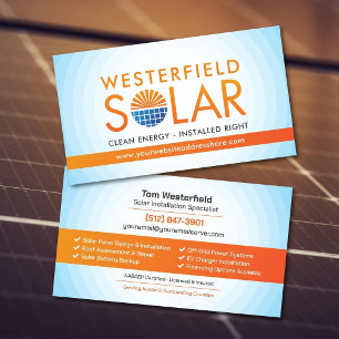 Tarjeta De Visita Instalación Moderna Profesional de Paneles Solares