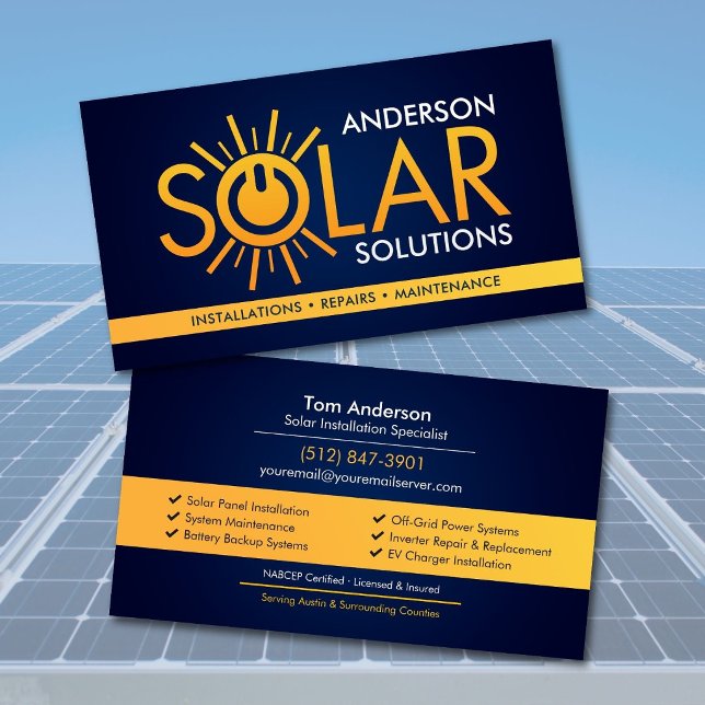 Tarjeta De Visita Instalación moderna y profesional de paneles solar (Subido por el creador)