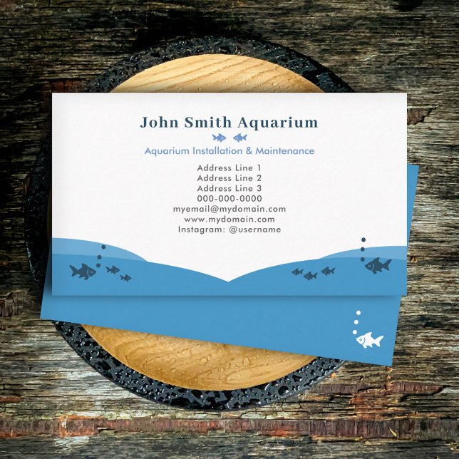 Tarjeta De Visita Instalación y mantenimiento de acuario de peces (Fish Aquarium Installation & Maintenance Business Card)