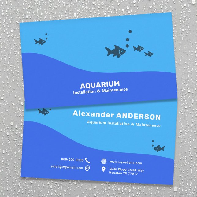 Tarjeta De Visita Instalación y mantenimiento de acuarios - Peces (Aquarium Installation & Maintenance - Fish Business Card)