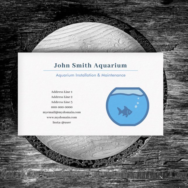 Tarjeta De Visita Instalación y mantenimiento del Cuaderno de Pescad (Fish Bowl & Aquarium Installation & Maintenance Business Card)