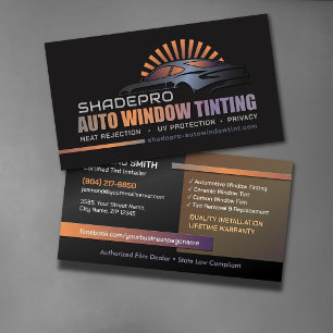 Tarjeta De Visita Instalador de tintado de ventanas automotriz con t
