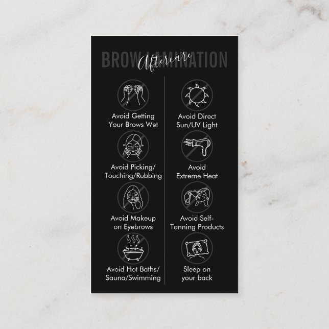 Tarjeta De Visita Instrucción de asesoramiento de posología de lamin (Reverso)