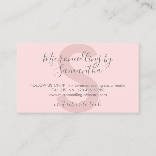 Tarjeta De Visita Instrucción de atención posterior de microneedling (Anverso)