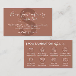 Tarjeta De Visita Instrucción de consejos de cuidados posteriores a 