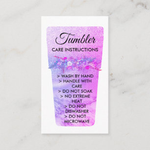 Tarjeta De Visita Instrucción de cuidado de taza tumbler impresa en