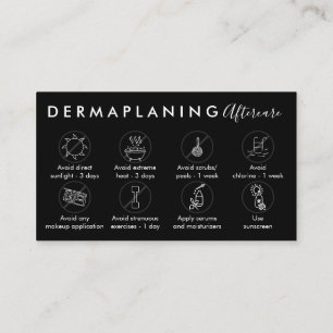 Tarjeta De Visita Instrucción de cuidado posterior a Dermaplaning ne