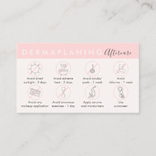 Tarjeta De Visita Instrucción de cuidado posterior al dermaplaning r