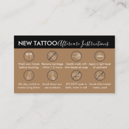 Tarjeta De Visita Instrucción de cuidado posterior para tatuaje de a