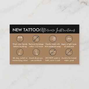 Tarjeta De Visita Instrucción de cuidado posterior para tatuaje de a