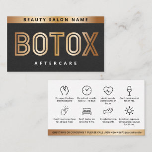 Tarjeta De Visita Instrucción de Filler de Botox Gold de lujo despu