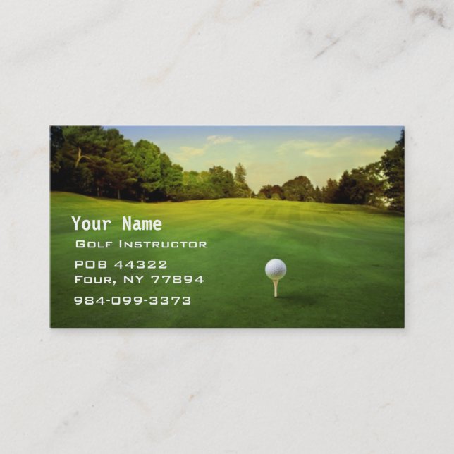 Tarjeta De Visita Instrucción del golf (Anverso)