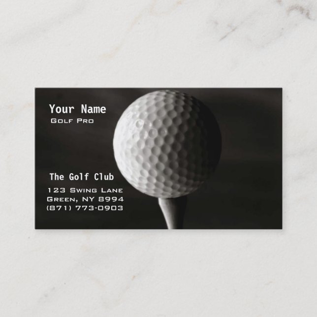 Tarjeta De Visita Instrucción del golf (Anverso)