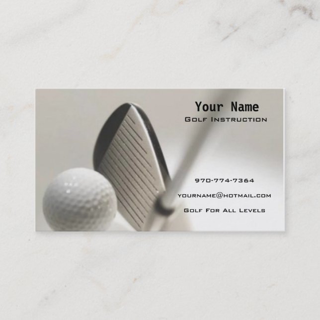 Tarjeta De Visita Instrucción del golf (Anverso)