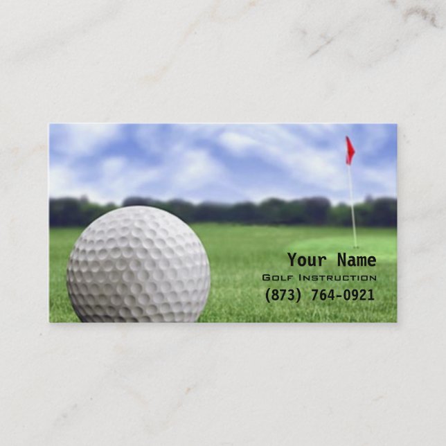 Tarjeta De Visita Instrucción del golf (Anverso)